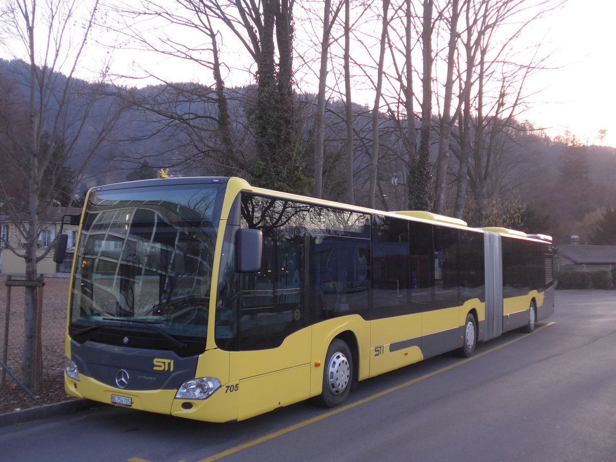 (201'746) - STI Thun - Nr. 705/BE 754'705 - Mercedes am 24. Februar 2019 bei der Schiffl�ndte Thun