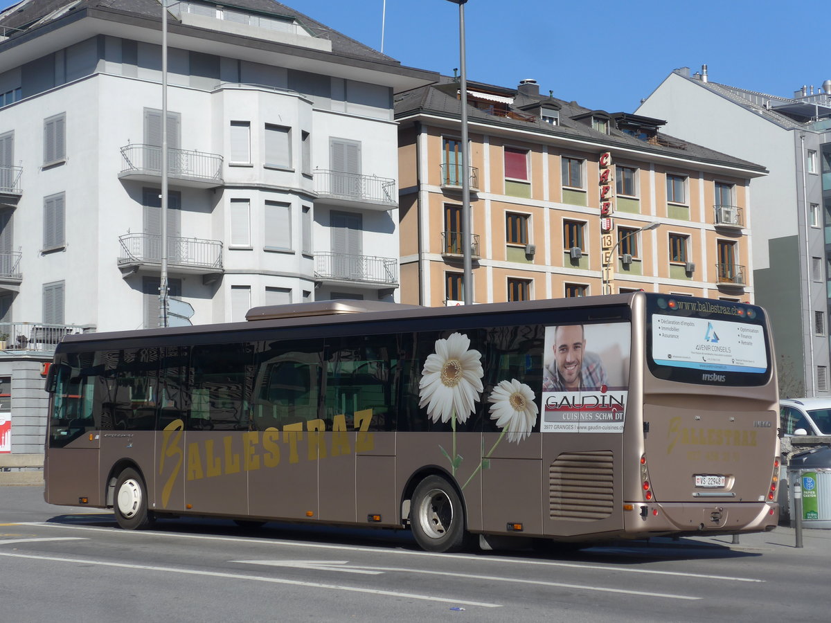 (201'784) - Ballestraz, Gr�ne - VS 22'948 - Irisbus am 24. Februar 2019 beim Bahnhof Sion