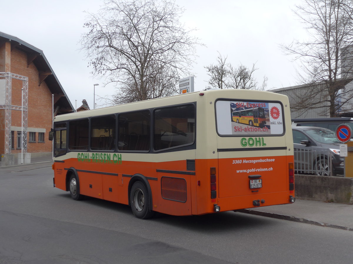 (201'800) - Gohl, Herzogenbuchsee - BE 815'877 - MAN/Lauber (ex AMSA Chiasso Nr. 19; ex Tresch, Amsteg) am 1. M�rz 2019 in Thun, Expo