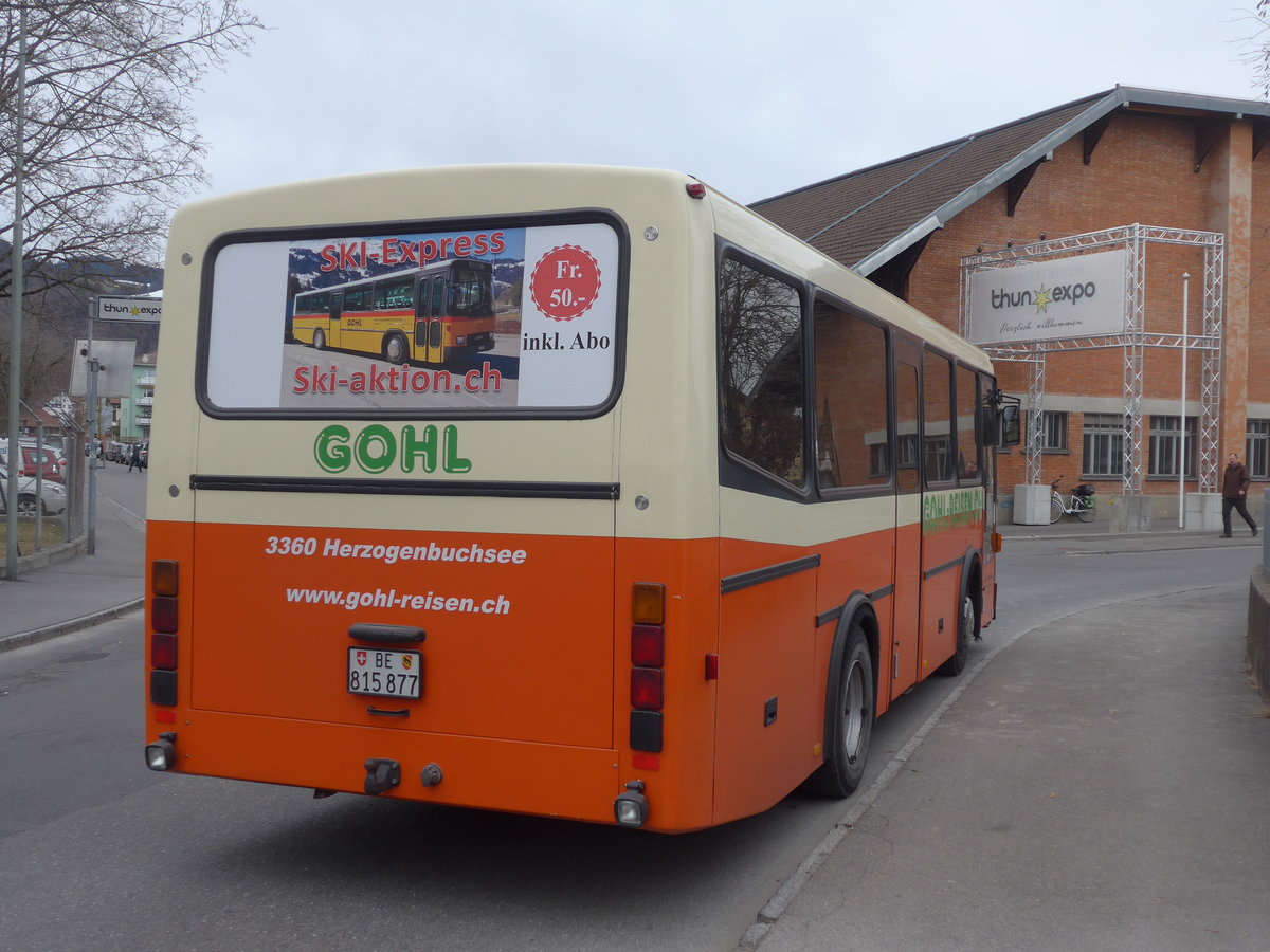 (201'806) - Gohl, Herzogenbuchsee - BE 815'877 - MAN/Lauber (ex AMSA Chiasso Nr. 29; ex Tresch, Amsteg) am 1. M�rz 2019 in Thun, Expo