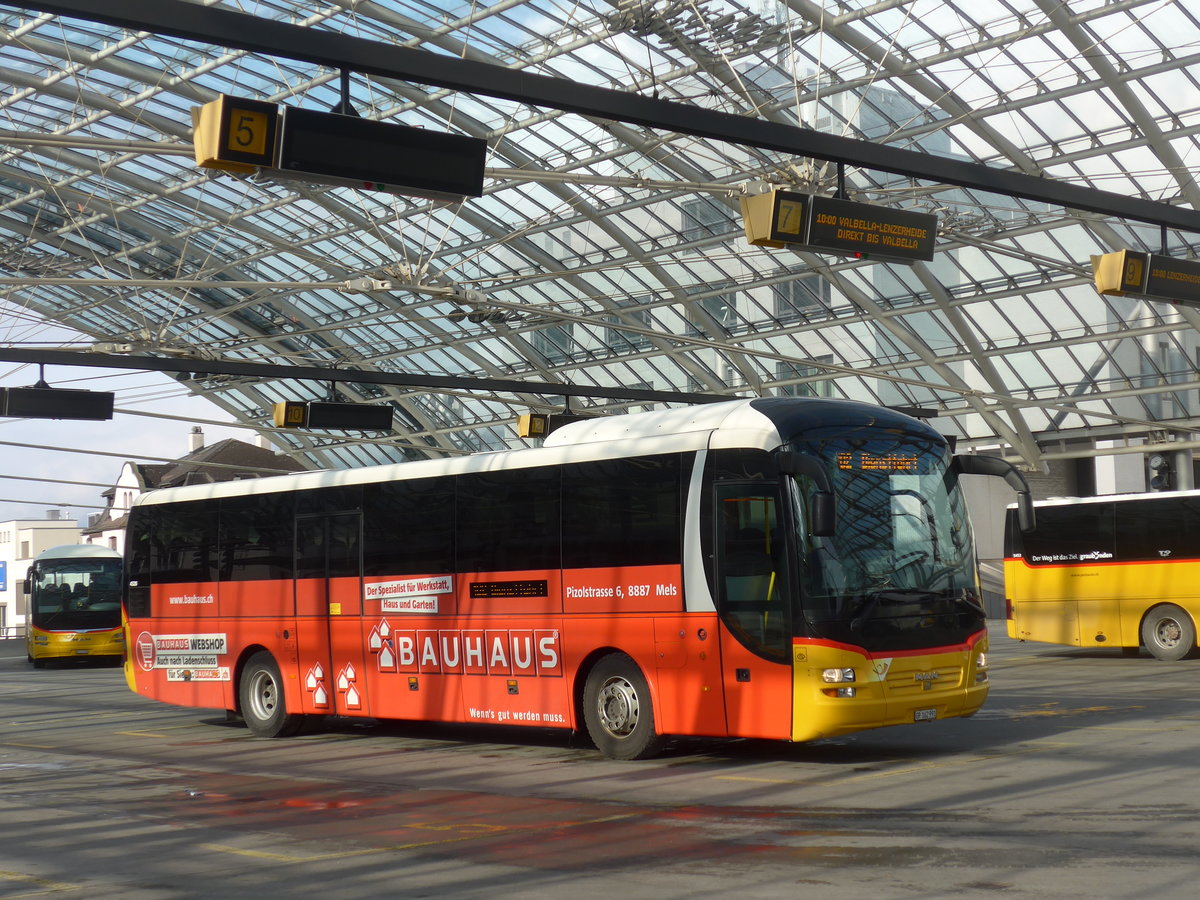 (201'831) - PostAuto Graub�nden - GR 162'991 - MAN am 2. M�rz 2019 in Chur, Postautostation