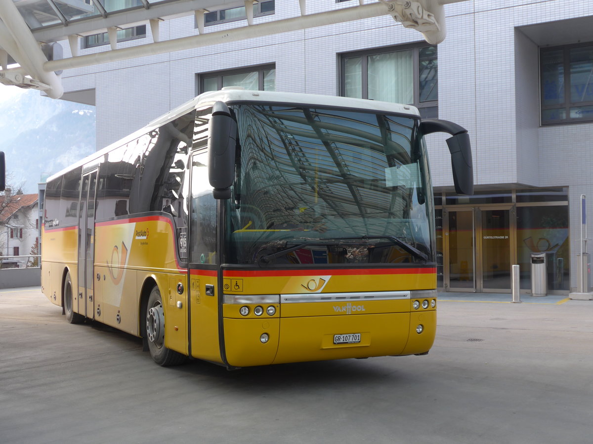 (201'858) - PostAuto Graub�nden - GR 107'701 - Van Hool am 2. M�rz 2019 in Chur, Postautostation