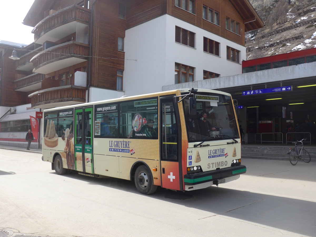 (201'868) - OBZ Zermatt - Nr. 9/VS 143'405 - Stimbo am 3. M�rz 2019 beim Bahnhof Zermatt
