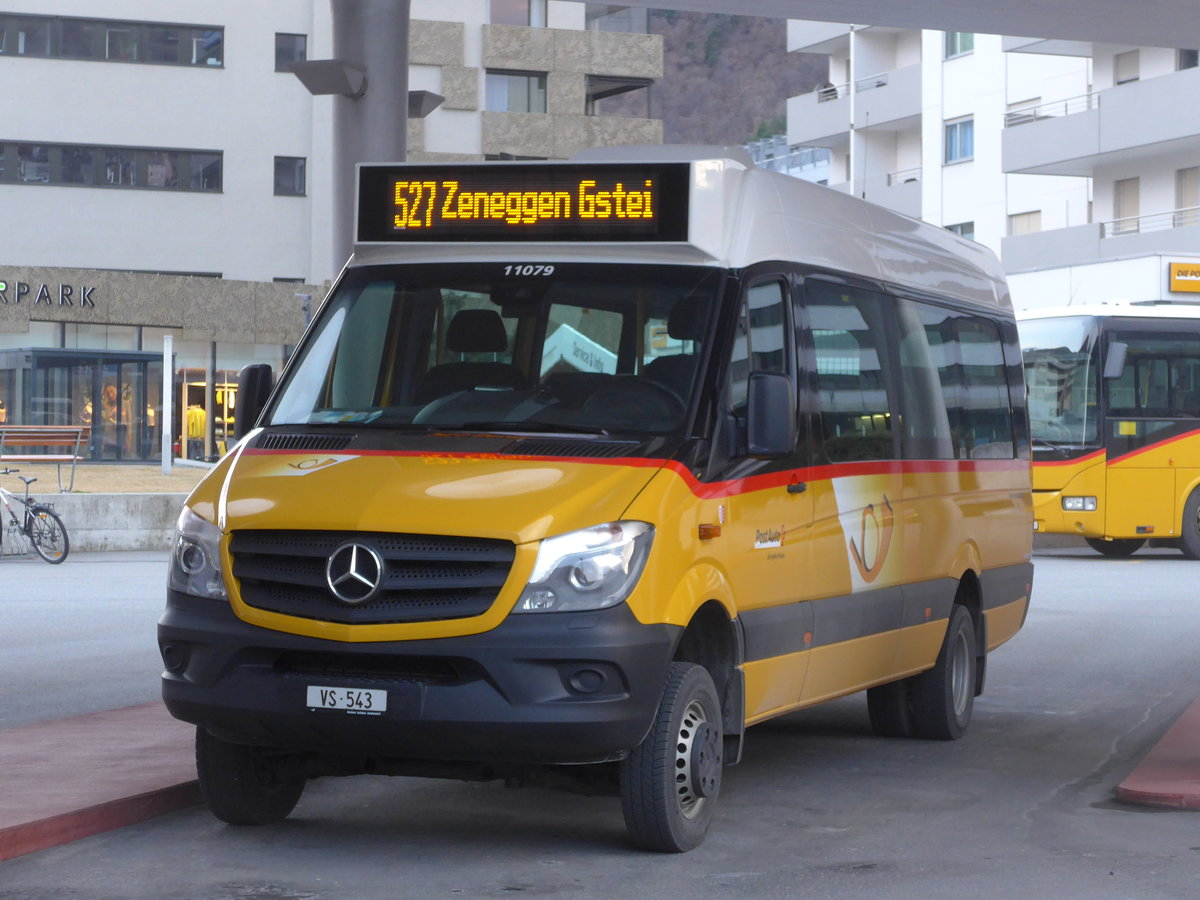(201'916) - Autotour, Visp - VS 543 - Mercedes am 3. M�rz 2019 beim Bahnhof Visp
