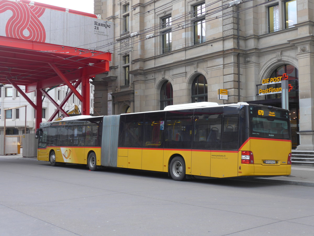 (202'000) - Moser, Flaach - Nr. 360/ZH 249'431 - MAN am 4. M�rz 2019 beim Hauptbahnhof Winterthur