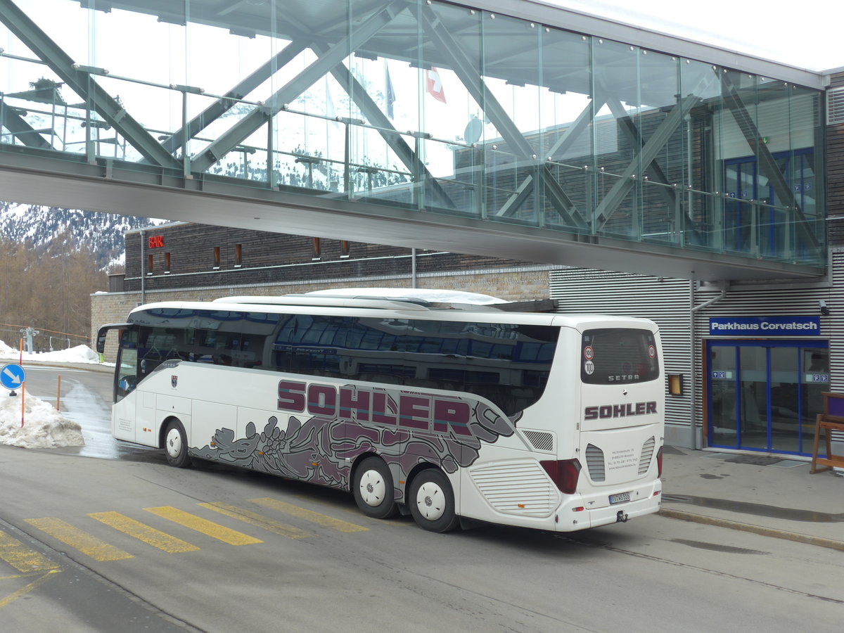 (202'094) - Aus Deutschland: Sohler, Wangen - RV-WS 516 - Setra am 10. M�rz 2019 in Surlej, Corvatschbahn