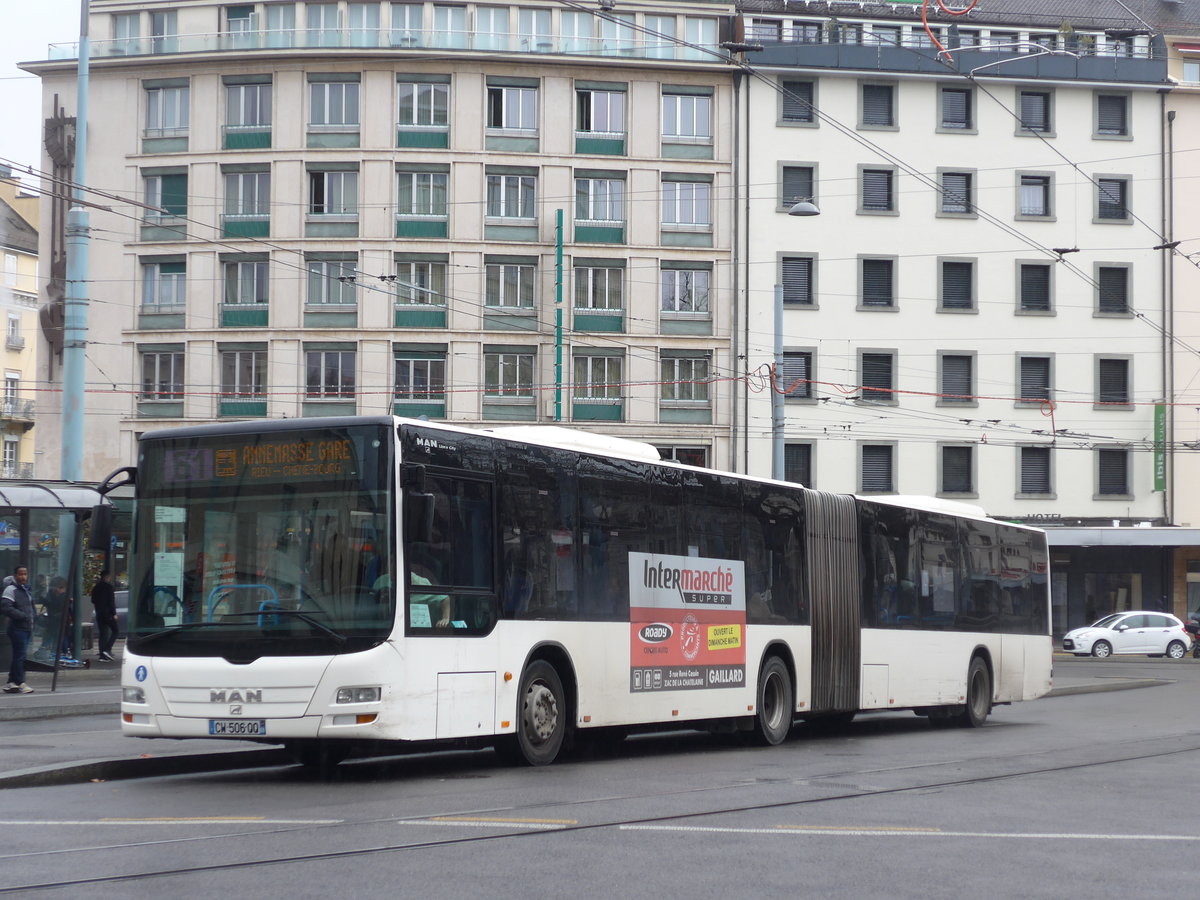 (202'204) - Aus Frankreich: TAC Annemasse - Nr. 1705/CW 506 QQ - MAN (ex Nr. 705) am 11. M�rz 2019 beim Bahnhof Gen�ve