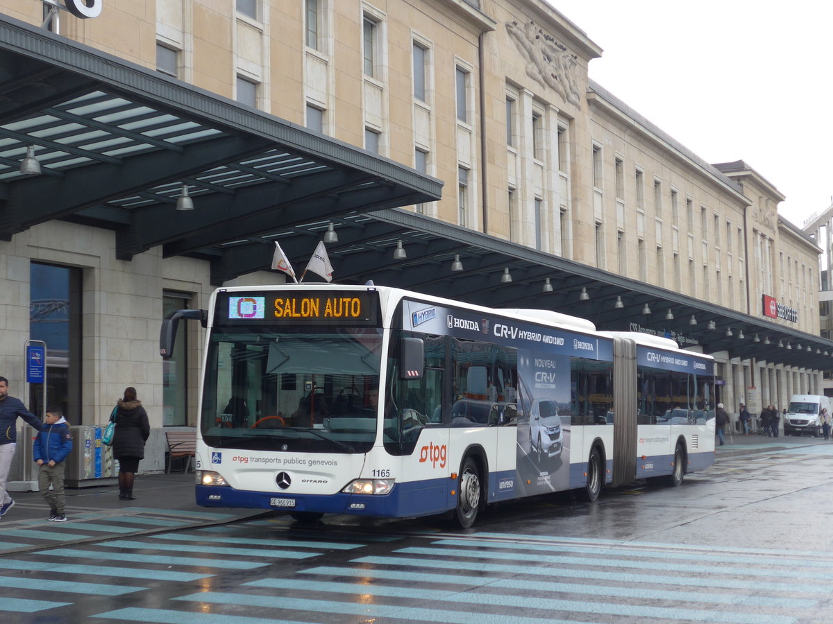 (202'255) - TPG Gen�ve - Nr. 1165/GE 960'915 - Mercedes am 11. M�rz 2019 beim Bahnhof Gen�ve