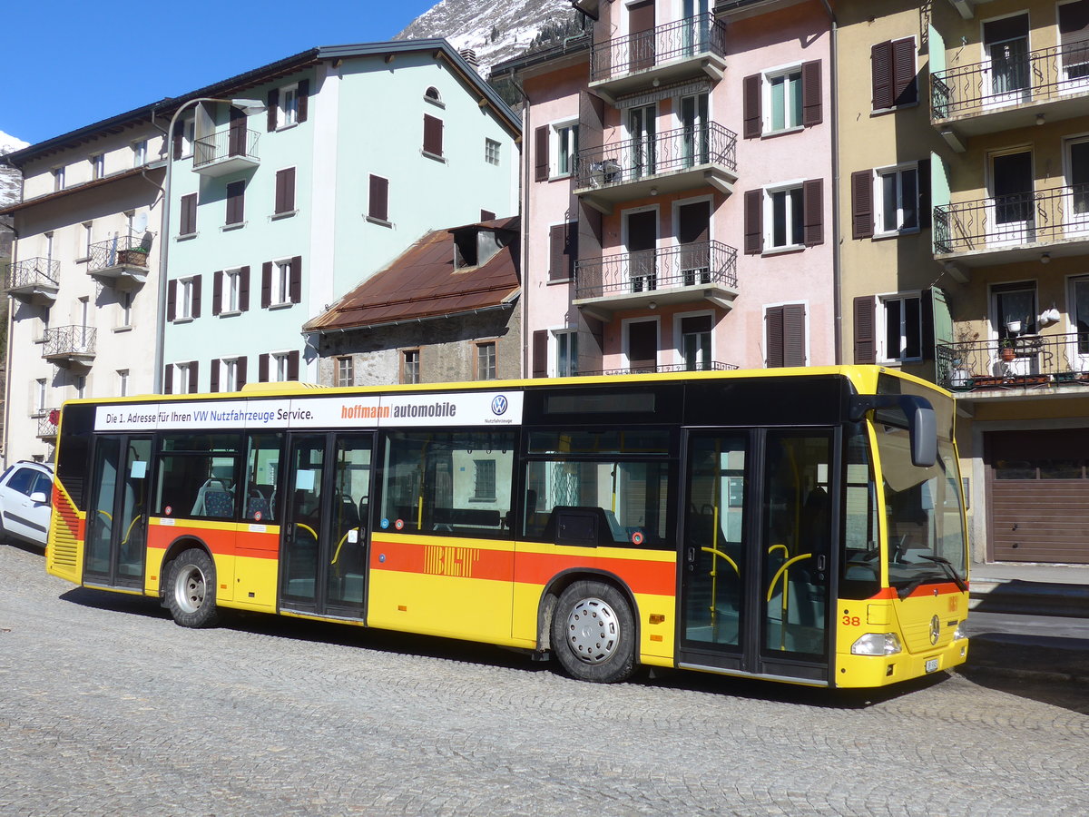 (202'531) - Meyer, G�schenen - Nr. 38/UR 9345 - Mercedes (ex BLT Oberwil Nr. 38) am 19. M�rz 2019 beim Bahnhof Airolo