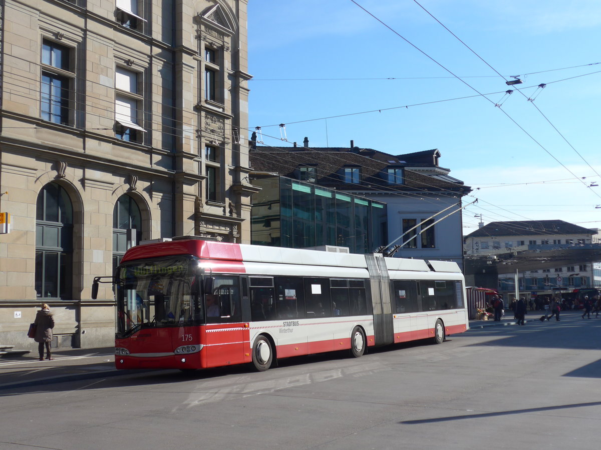 (202'767) - SW Winterthur - Nr. 175 - Solaris Gelenktrolleybus am 21. M�rz 2019 beim Hauptbahnhof Winterthur