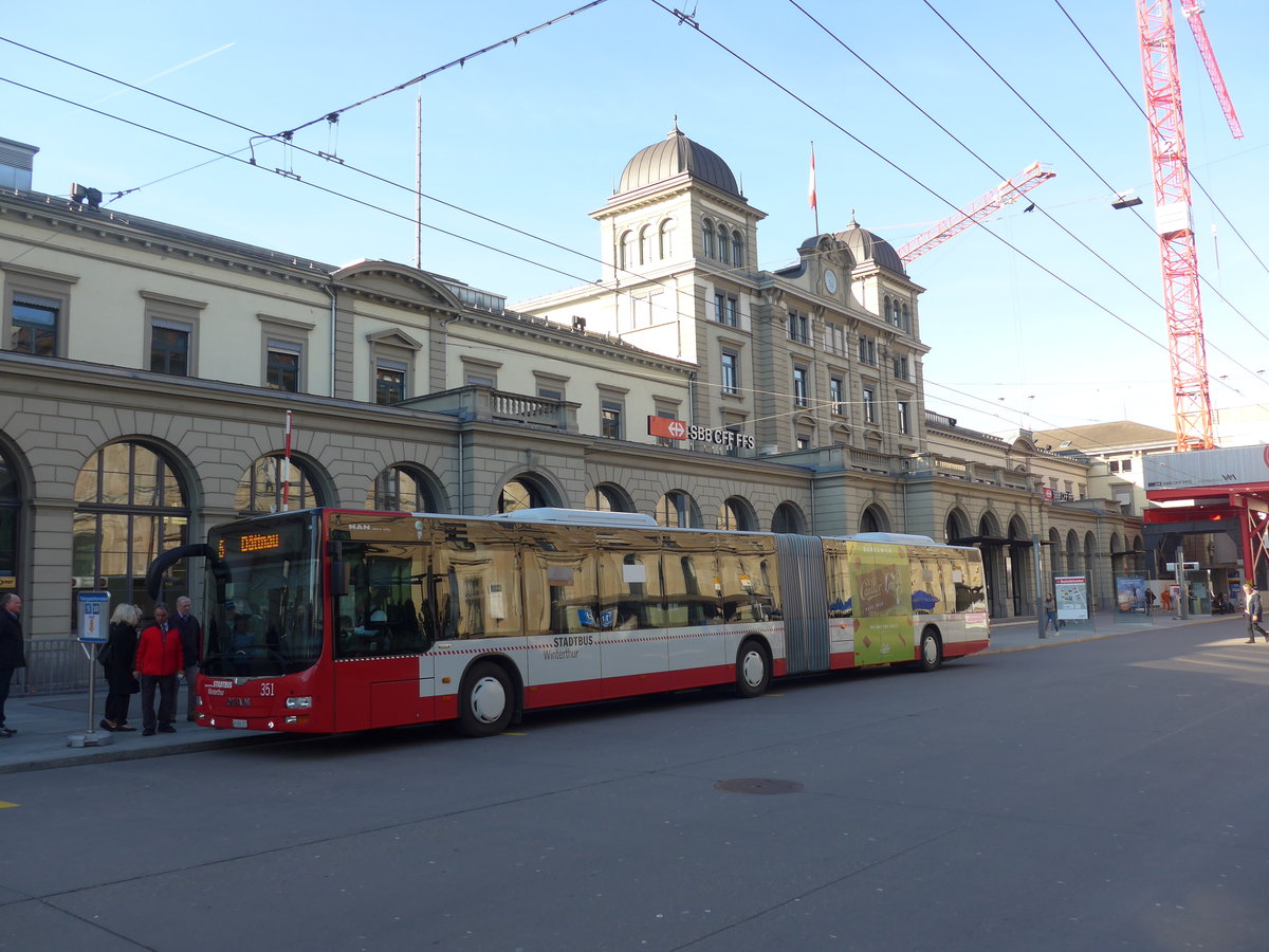 (202'788) - SW Winterthur - Nr. 351/ZH 886'351 - MAN am 21. M�rz 2019 beim Hauptbahnhof Winterthur