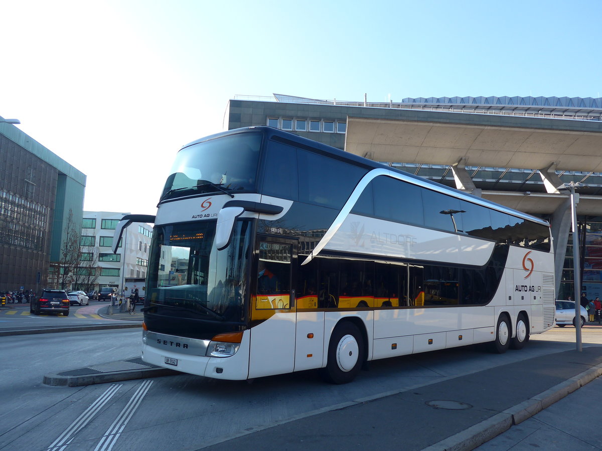(202'792) - AAGU Altdorf - Nr. 60/UR 9142 - Setra am 22. M�rz 2019 beim Bahnhof Luzern
