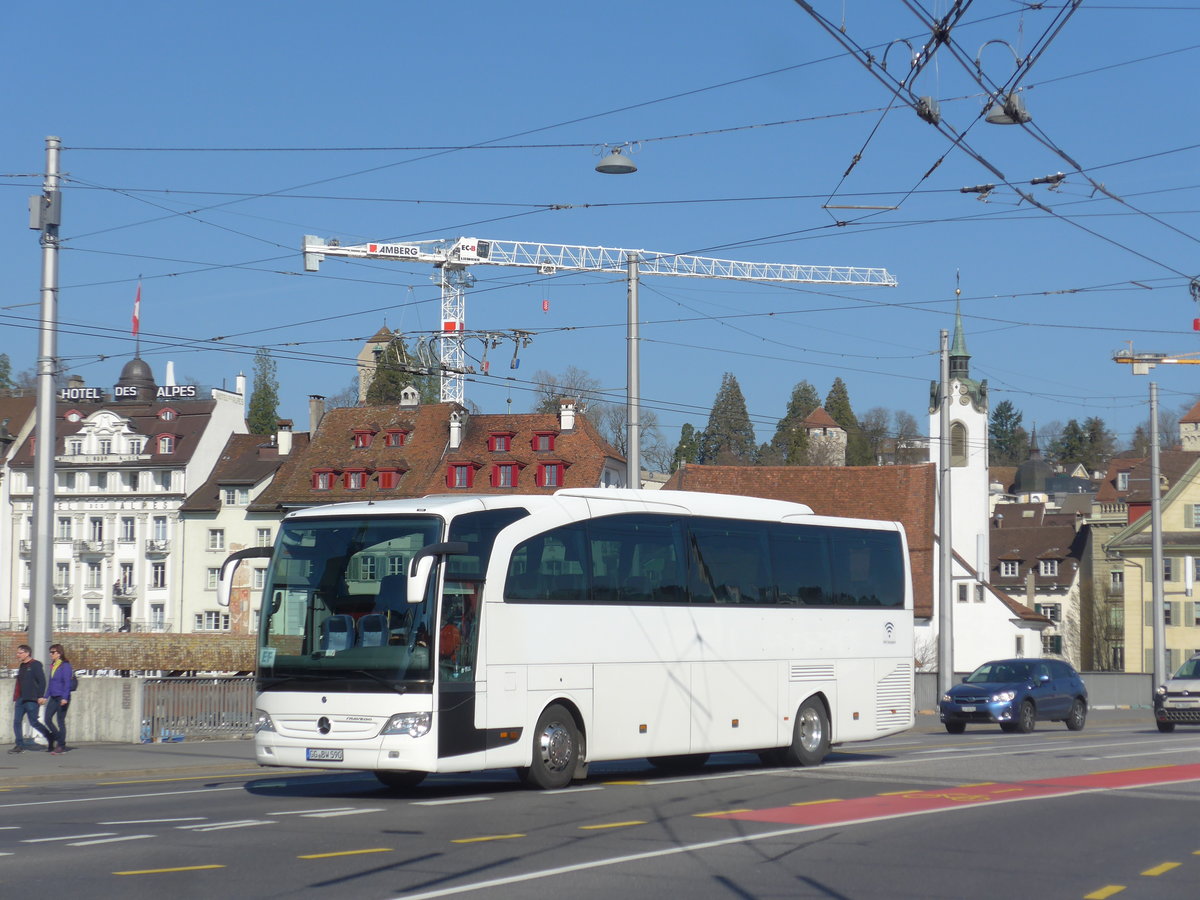 (202'940) - Aus Deutschland: Busworld International, Nauheim - GG-BW 590 - Mercedes am 23. M�rz 2019 in Luzern, Bahnhofbr�cke