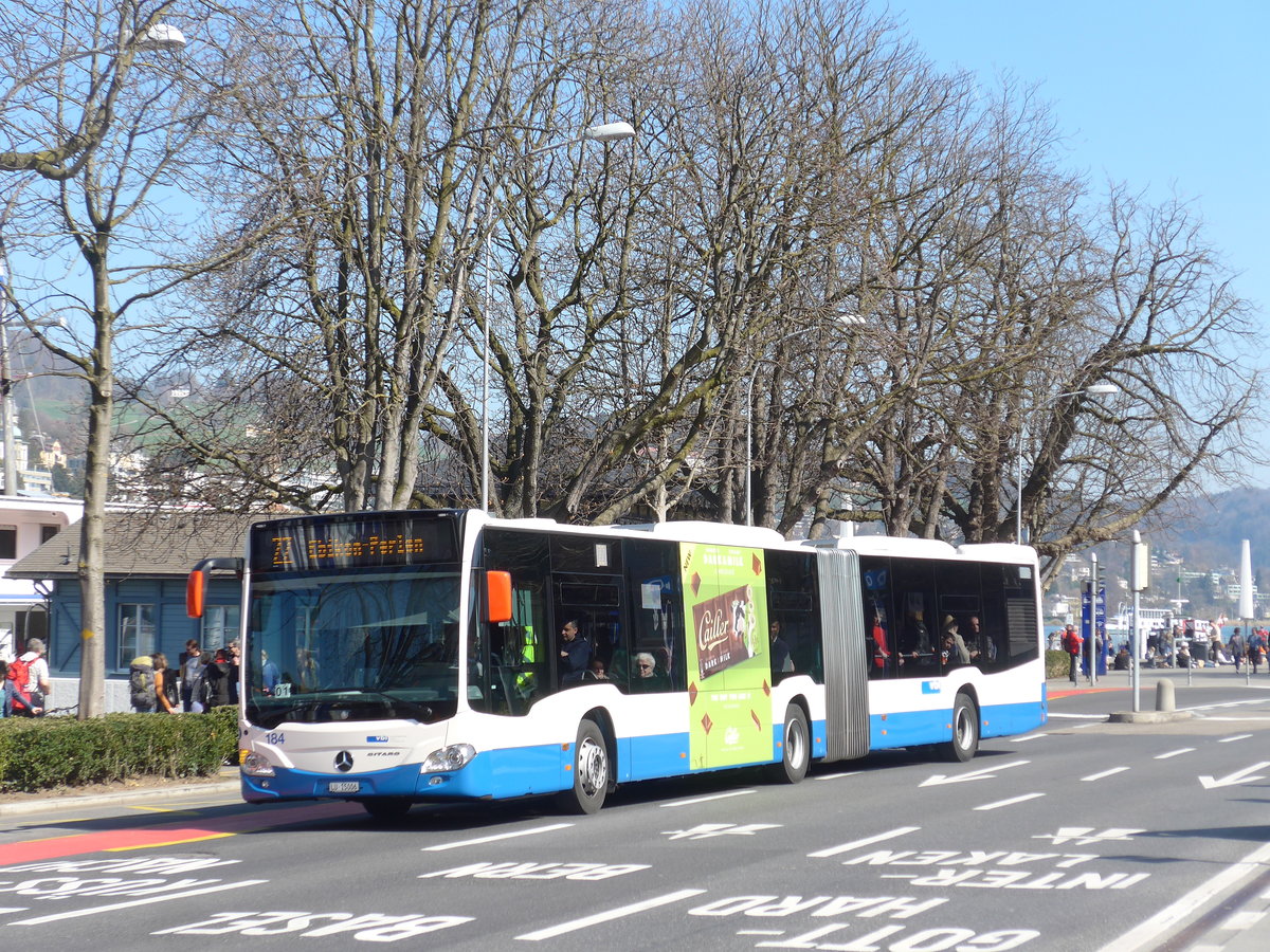 (202'971) - VBL Luzern - Nr. 184/LU 15'006 - Mercedes am 23. M�rz 2019 beim Bahnhof Luzern
