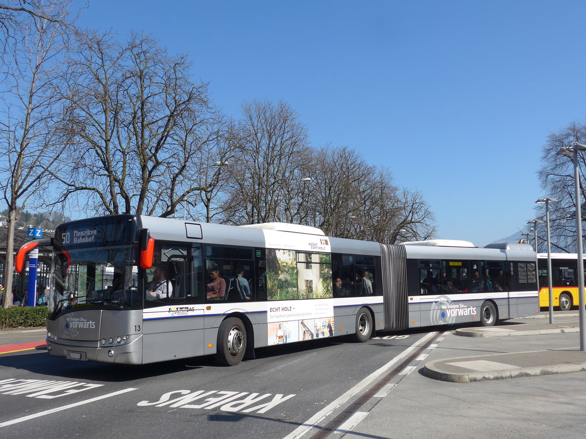 (202'973) - AAGR Rothenburg - Nr. 13/LU 233'710 - Solaris am 23. M�rz 2019 beim Bahnhof Luzern