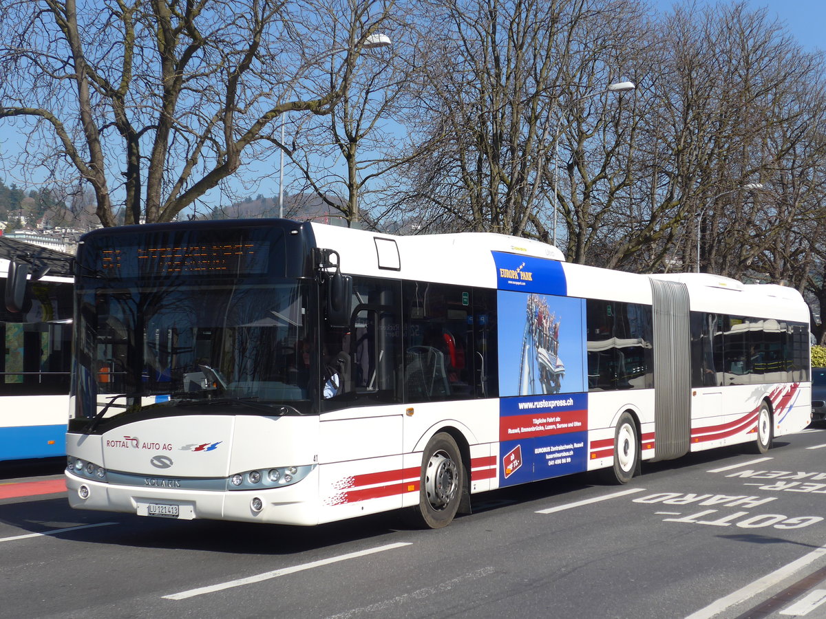 (202'988) - ARAG Ruswil - Nr. 41/LU 121'413 - Solaris am 23. M�rz 2019 beim Bahnhof Luzern