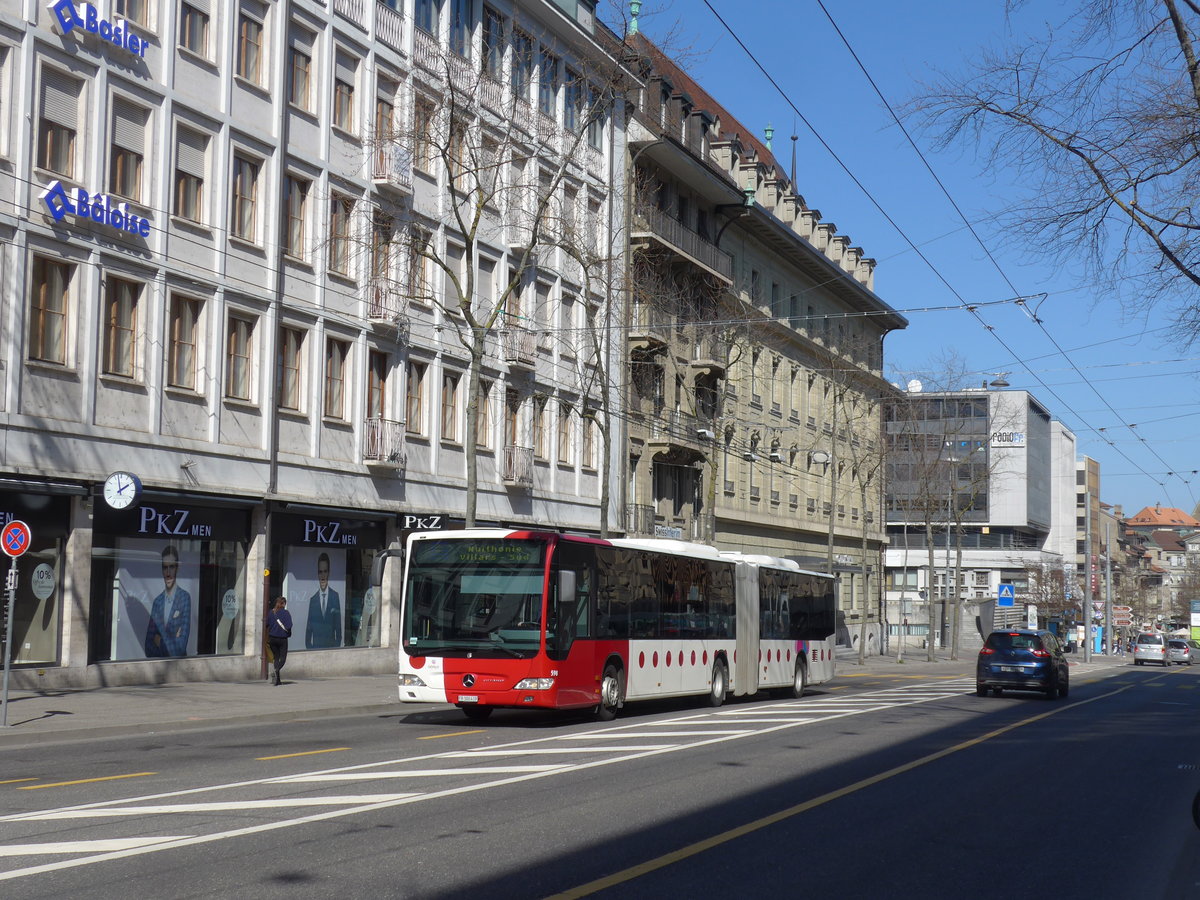 (203'272) - TPF Fribourg - Nr. 598/FR 300'419 - Mercedes am 24. M�rz 2019 beim Bahnhof Fribourg