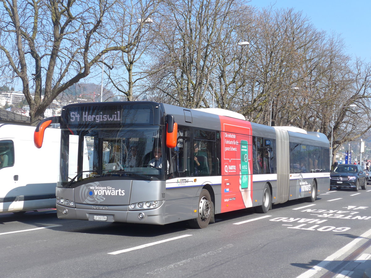 (203'335) - AAGR Rothenburg - Nr. 10/LU 160'096 - Solaris am 30. M�rz 2019 beim Bahnhof Luzern