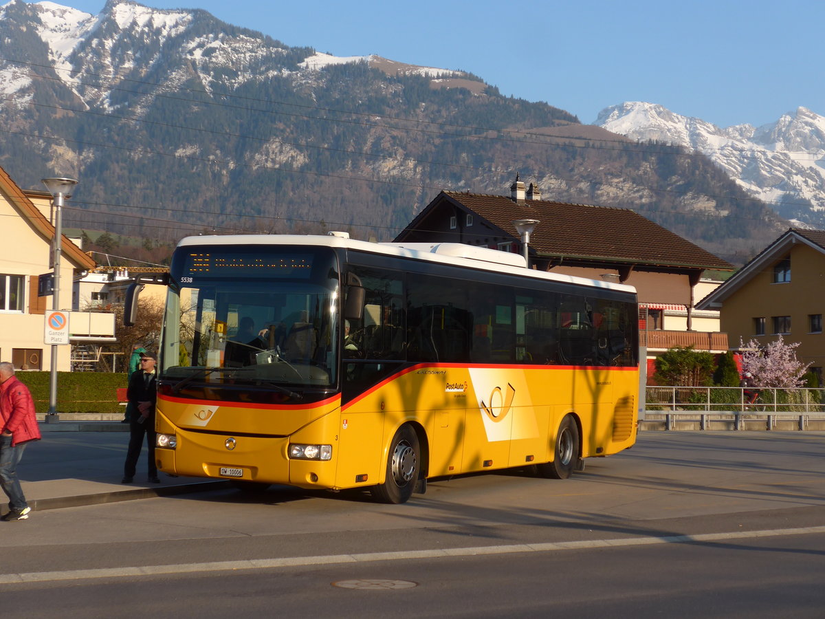 (203'416) - PostAuto Zentralschweiz - Nr. 3/OW 10'006 - Irisbus (ex Dillier, Sarnen Nr. 3) am 30. M�rz 2019 beim Bahnhof Sarnen