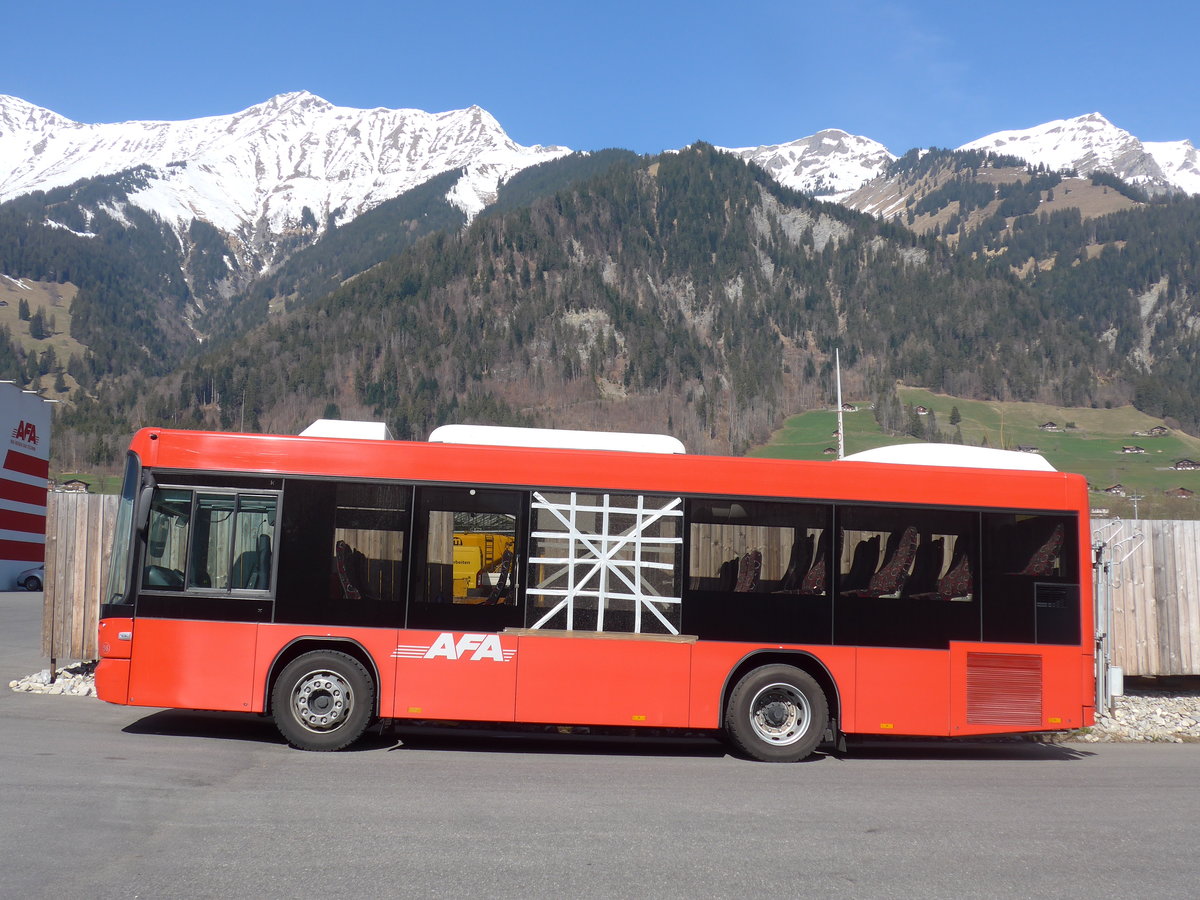 (203'430) - AFA Adelboden - Nr. 56/BE 611'030 - Scania/Hess am 31. M�rz 2019 in Frutigen, Garage