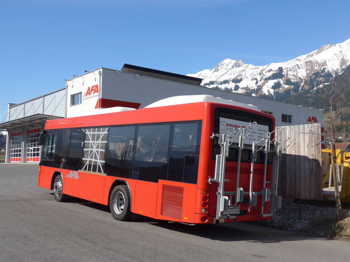 (203'431) - AFA Adelboden - Nr. 56/BE 611'030 - Scania/Hess am 31. M�rz 2019 in Frutigen, Garage