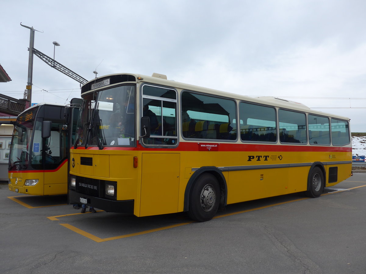 (203'475) - Bernair, M�nsingen - BE 651'182 - Saurer/T�scher (ex Schebath, Lauerz; ex Albin, F�llanden; ex Heim, Flums) am 7. April 2019 beim Bahnhof Biglen