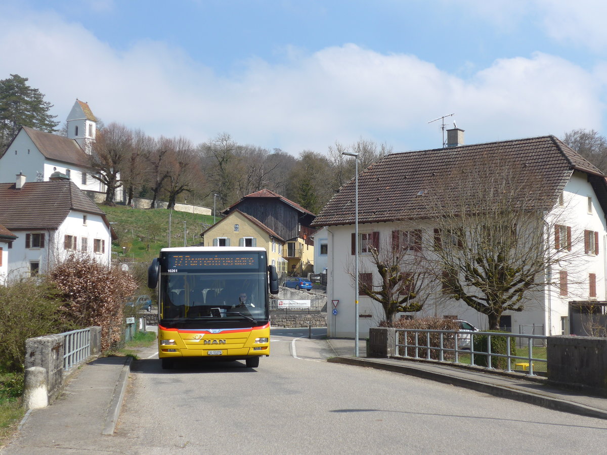 (203'729) - CarPostal Ouest - JU 51'279 - MAN (ex Nr. 13) am 15. April 2019 in Beurnev�sin, Post