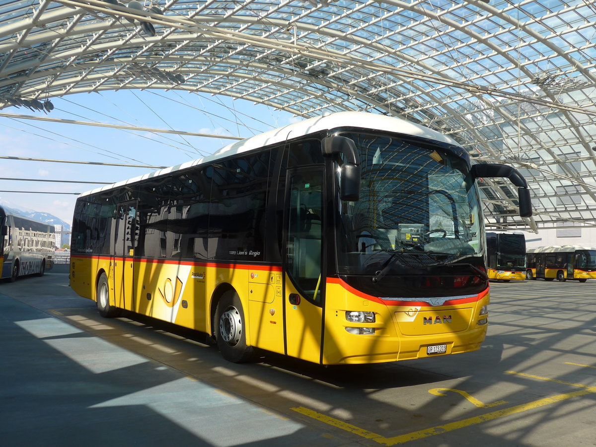 (203'813) - PostAuto Graub�nden - GR 173'203 - MAN am 19. April 2019 in Chur, Postautostation