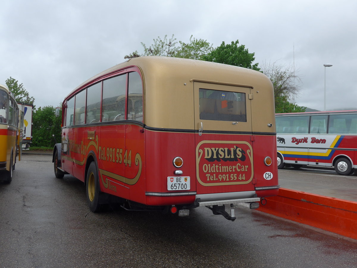 (203'929) - Aus der Schweiz: Dysli, Bern - Nr. 19/BE 65'700 - Saurer/Saurer (ex P 23'085; ex P 2137) am 26. April 2019 in Orschwiller, Rastst�tte