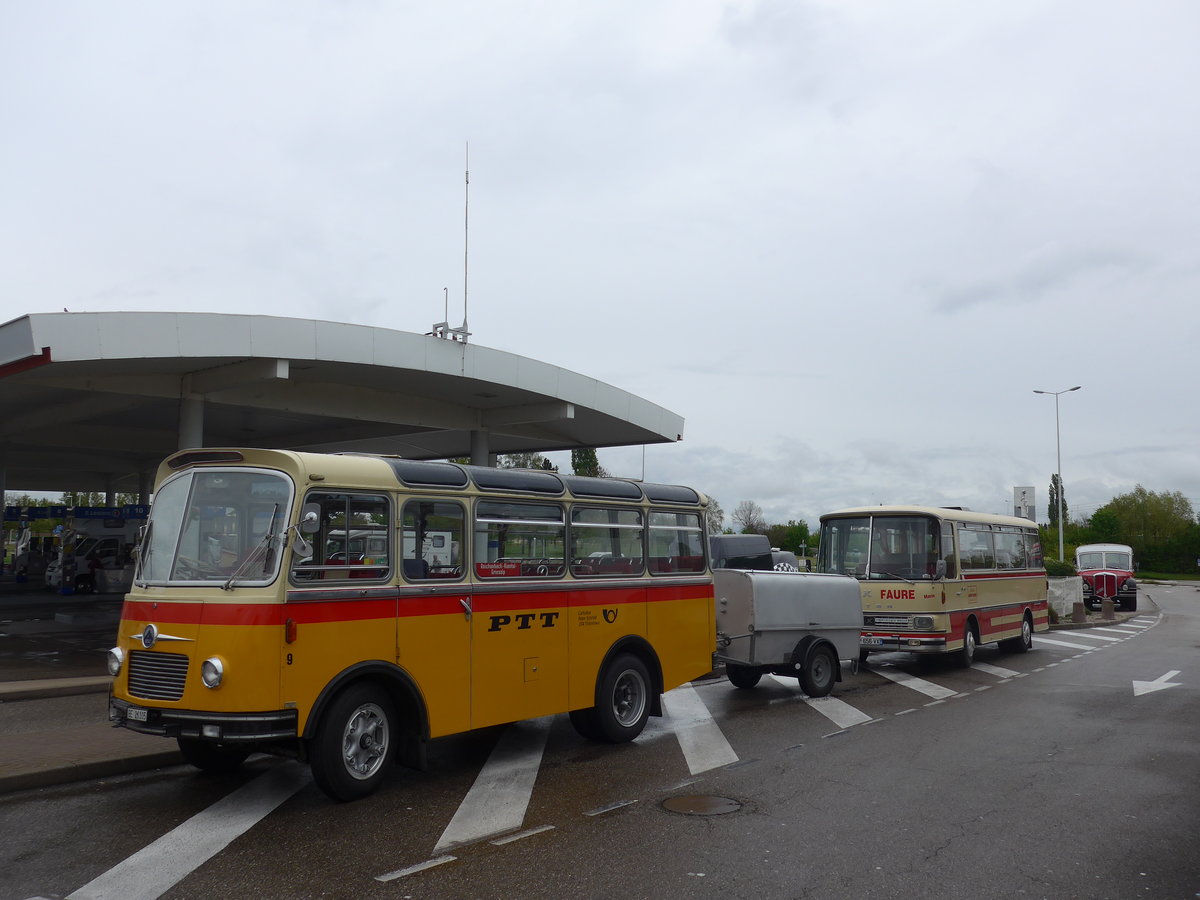 (203'940) - Aus der Schweiz: Schmid, Th�rishaus - Nr. 9/BE 26'105 - Saurer/R&J (ex Geiger, Adelboden Nr. 9) am 26. April 2019 in Orschwiller, Rastst�tte