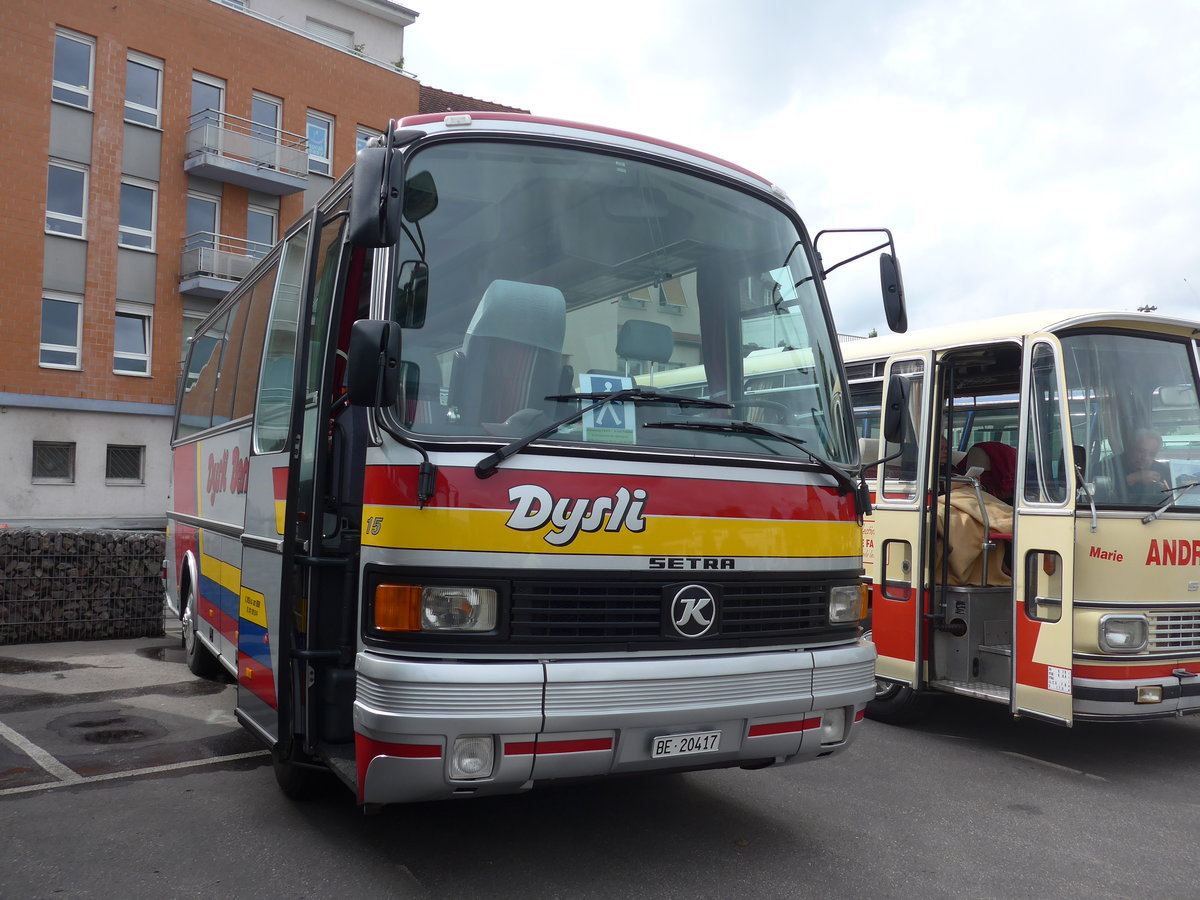 (204'023) - Aus der Schweiz: Dysli, Bern - Nr. 15/BE 20'417 - Setra (ex Auto-Transports, La C�te-aux-F�es) am 26. April 2019 in Haguenau, Parkplatz