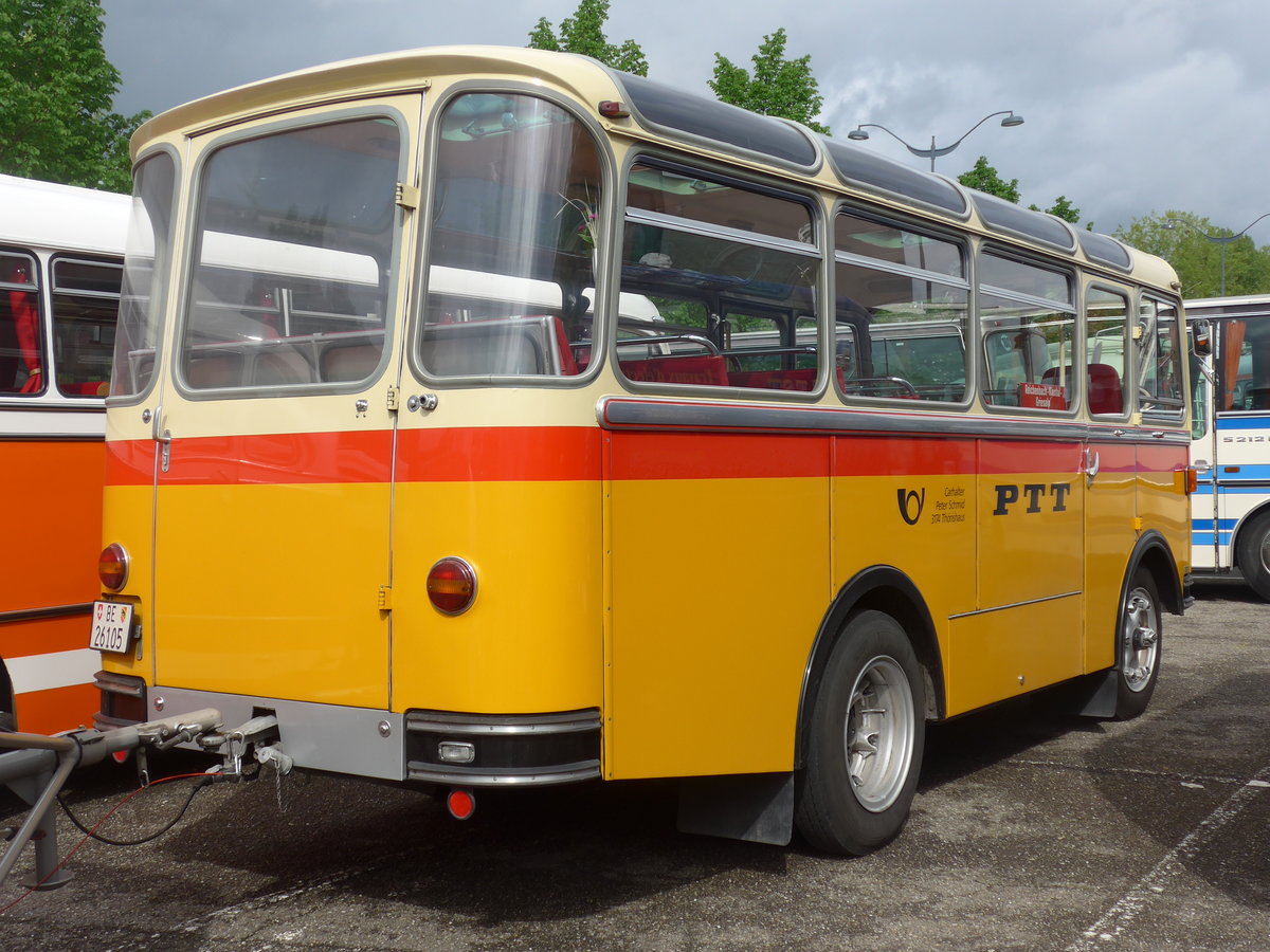 (204'038) - Aus der Schweiz: Schmid, Th�rishaus - Nr. 9/BE 26'105 - Saurer/R&J (ex Geiger, Adelboden Nr. 9) am 26. April 2019 in Haguenau, Parkplatz
