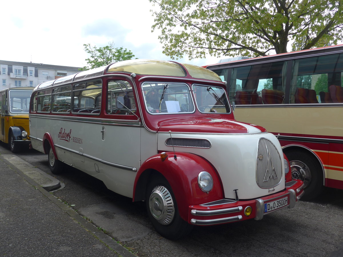 (204'088) - Aus Deutschland: Adorf-Reisen, D�sseldorf - D-O 3500H - Magirus-Deutz am 26. April 2019 in Haguenau, Parkplatz