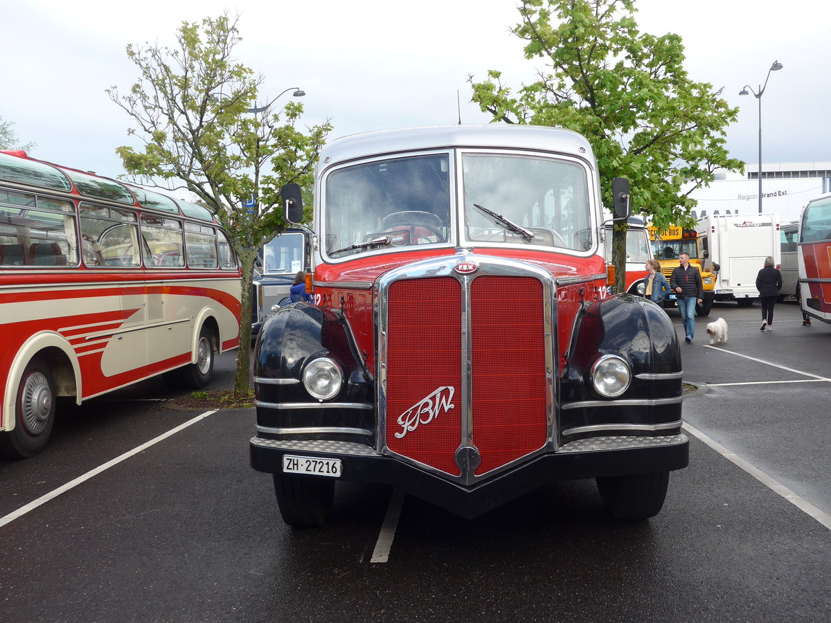 (204'430) - Aus der Schweiz: Meier, Gr�t - Nr. 12/ZH 27'216 - FBW/R&J (ex Wespe, Altst�tten; ex AFA Adelboden Nr. 12) am 27. April 2019 in Haguenau, Parkplatz