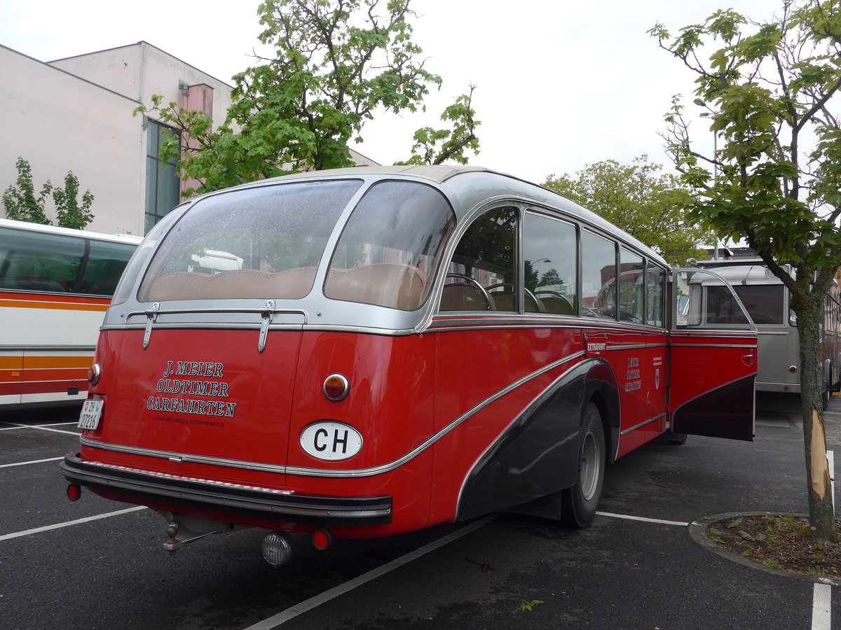 (204'508) - Aus der Schweiz: Meier, Gr�t - Nr. 12/ZH 27'216 - FBW/R&J (ex Wespe, Altst�tten; ex AFA Adelboden Nr. 12) am 28. April 2019 in Haguenau, Parkplatz
