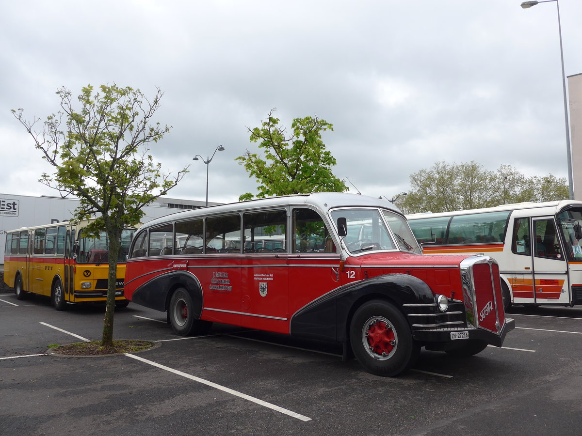 (204'510) - Aus der Schweiz: Meier, Gr�t - Nr. 12/ZH 27'216 - FBW/R&J (ex Wespe, Altst�tten; ex AFA Adelboden Nr. 12) am 28. April 2019 in Haguenau, Parkplatz