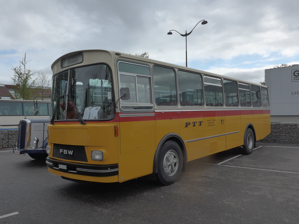 (204'521) - Aus der Schweiz: Birchler, Remetschwil - AG 54'039 - FBW/T�scher (ex Gerber, Winkel; ex Eggenberger, M�riken; ex Tanner, Bubendorf; ex P 24'803) am 28. April 2019 in Haguenau, Parkplatz