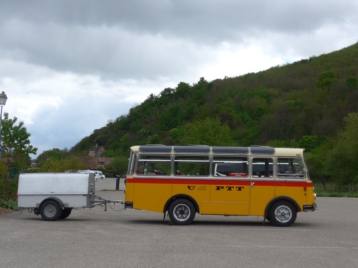 (204'537) - Aus der Schweiz: Schmid, Th�rishaus - Nr. 9/BE 26'105 - Saurer/R&J (ex Geiger, Adelboden Nr. 9) am 28. April 2019 in Kaysersberg, Rocade Verte