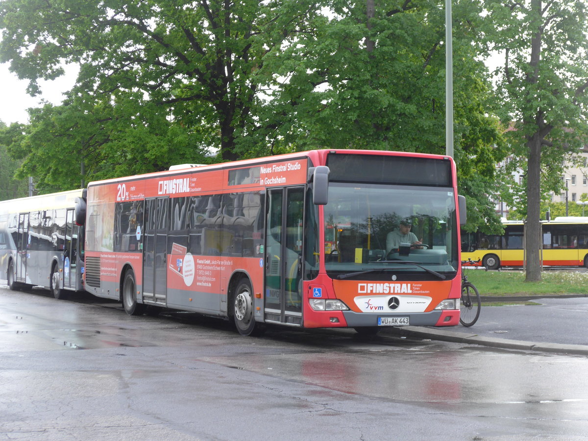 (204'669) - NVG W�rzburg - Nr. 443/W�-AK 443 - Mercedes am 9. Mai 2019 beim Bahnhof W�rzburg