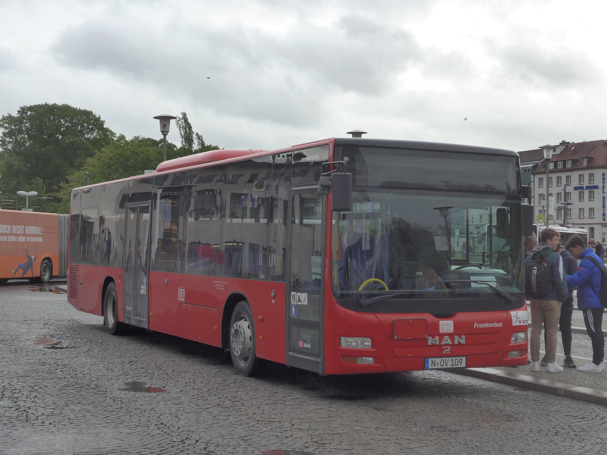 (204'671) - OVF N�rnberg - N-OV 109 - MAN am 9. Mai 2019 beim Bahnhof W�rzburg