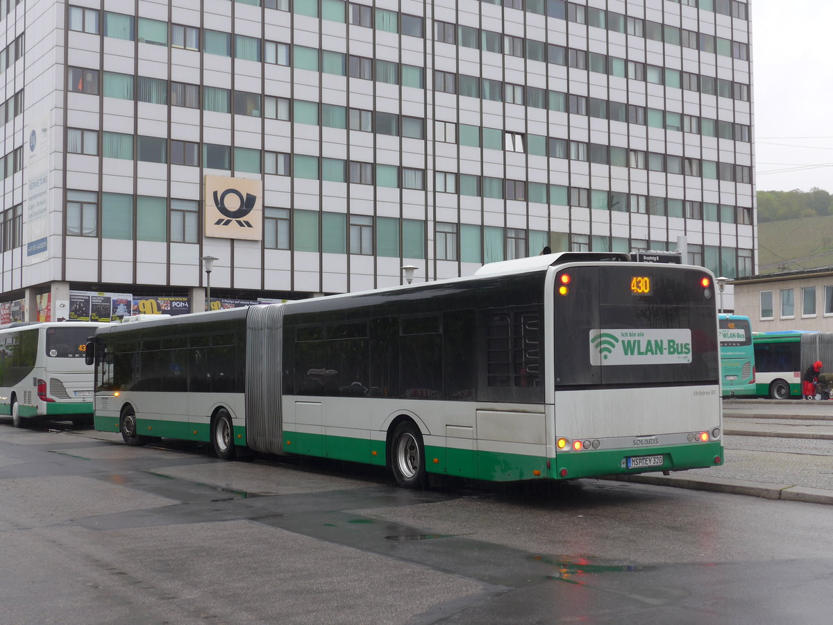 (204'696) - Schraud, Arnstein - MSP-EY 320 - Solaris am 9. Mai 2019 beim Bahnhof W�rzburg