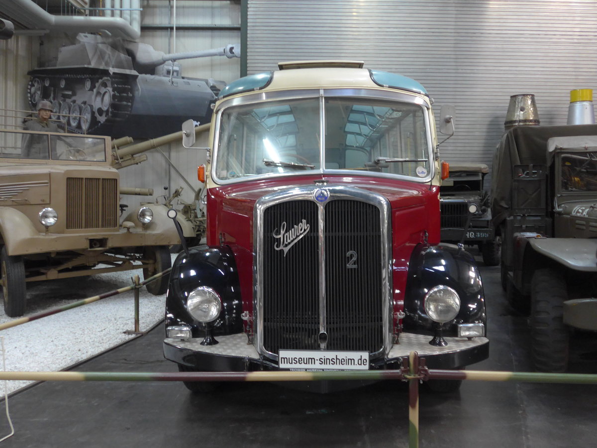 (205'022) - Museum, Sinsheim - Nr. 2 - Saurer/R&J (ex Renndienst-Fahrzeug; ex Sol�r&Fontana, Ilanz) am 13. Mai 2019 in Sinsheim, Museum