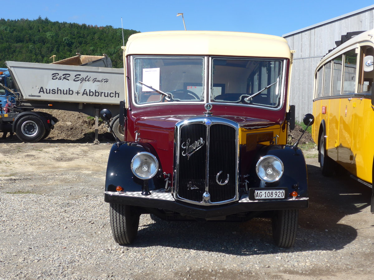 (205'807) - Sturzenegger, Bergdietikon - AG 108'920 - Saurer/Saurer (ex Mazzoleni, Chur; ex Societ� Rabadan, Bellinzona; ex Faggio, Bellinzona) am 8. Juni 2019 in Thayngen, Saurertreffen