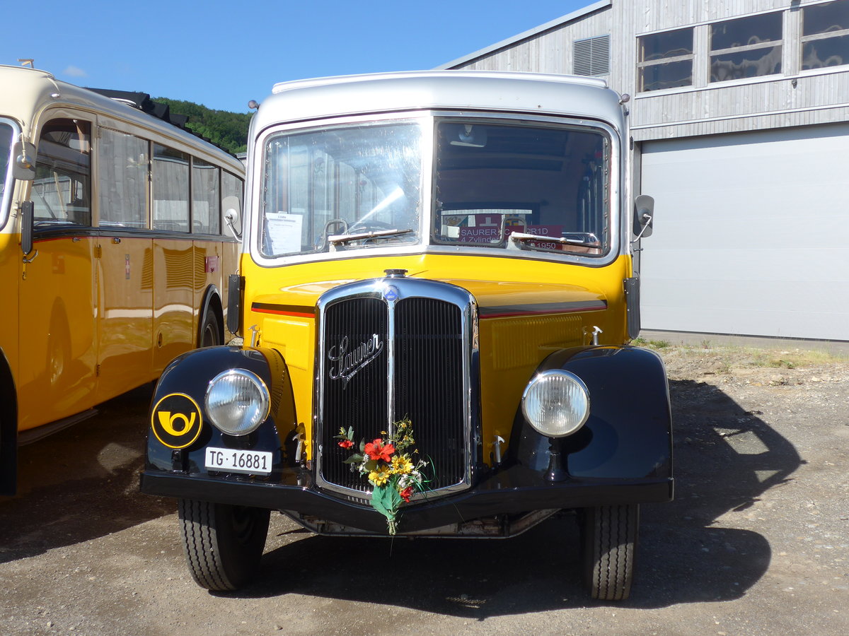 (205'809) - Zollikofer, Berg - TG 16'881 - Saurer/H�nni (ex Reusser, Thun; ex Kontiki, Wettingen; ex Nussbaumer, Ganterschwil) am 8. Juni 2019 in Thayngen, Saurertreffen