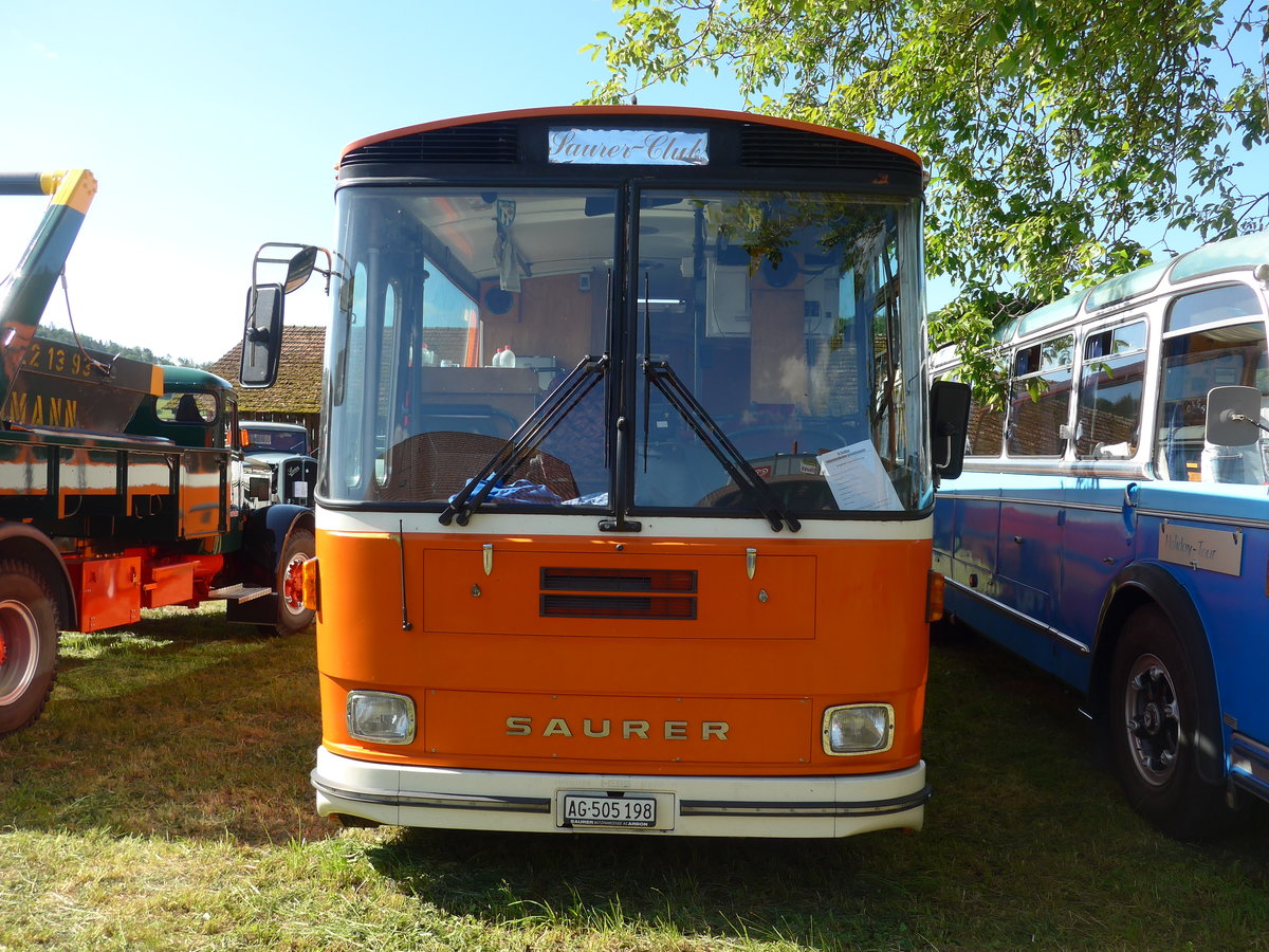 (205'813) - Mangold, Oberengstringen - AG 505'198 - Saurer/Hess (ex RhV Altst�tten Nr. 45) am 8. Juni 2019 in Thayngen, Saurertreffen
