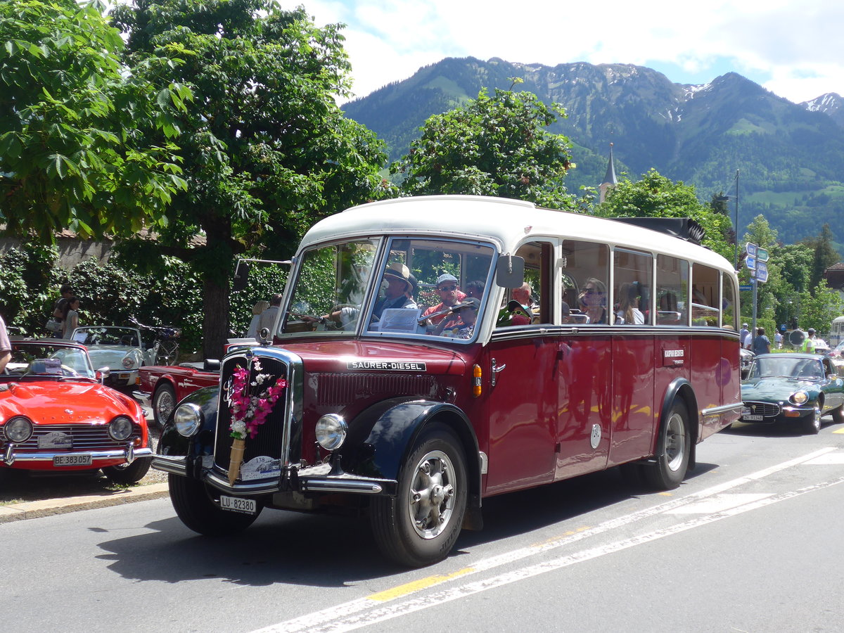 (205'937) - Bechter, Kriens - LU 82'380 - Saurer/Krapf (ex M�nch, D-Marienberg; ex Spirig, Widnau; ex RhV Altst�tten Nr. 33; ex Th�r, Eichberg) am 8. Juni 2019 in Sarnen, OiO