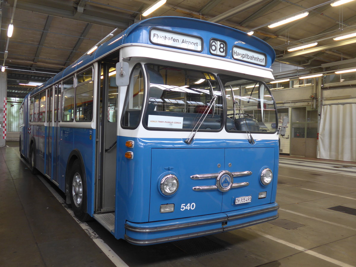 (206'517) - VBZ Z�rich (TMZ) - Nr. 540/ZH 315'491 - Saurer/Saurer (ex Nr. 7540; ex Nr. 540) am 22. Juni 2019 in Luzern, Depot VBL
