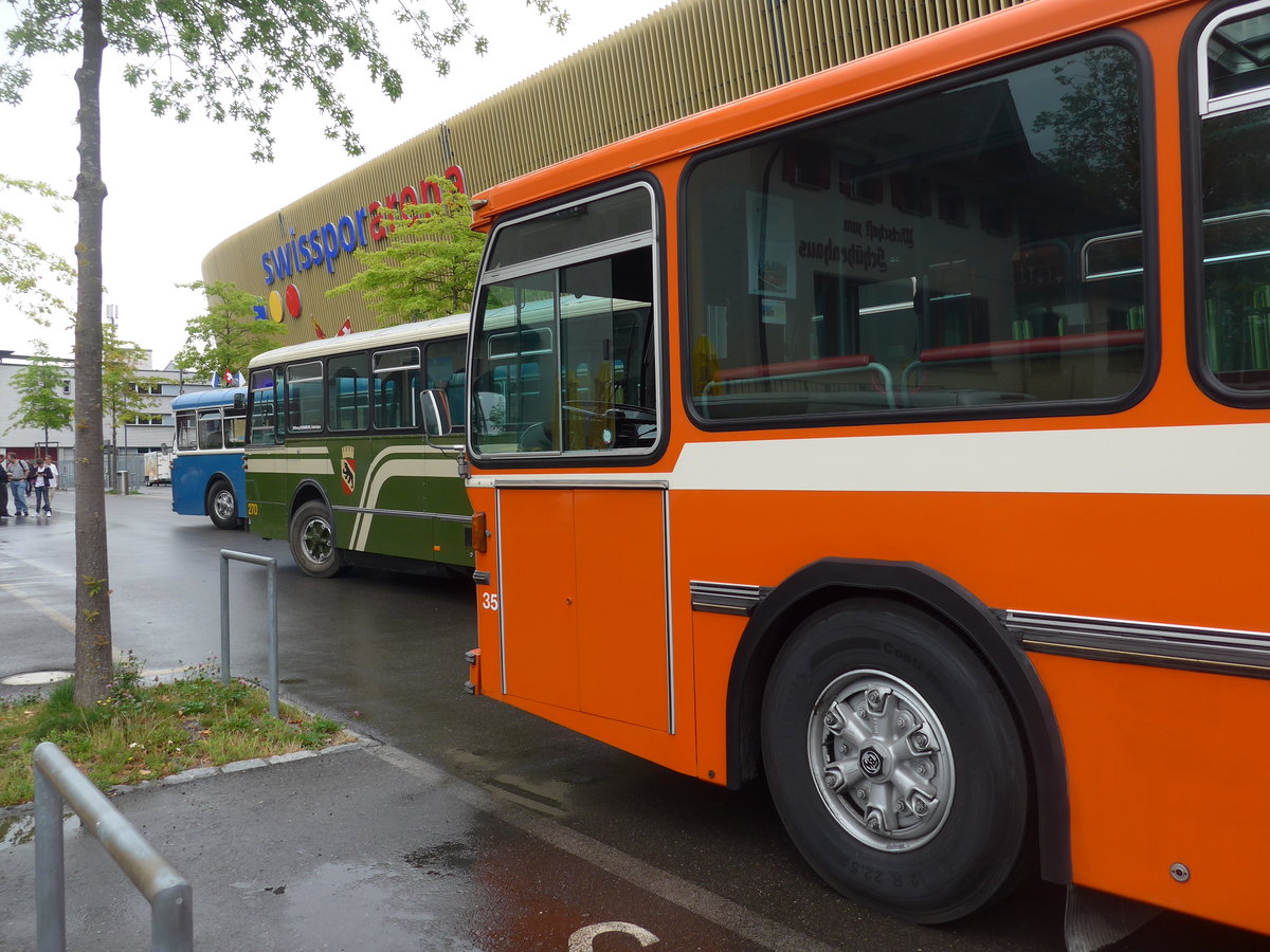 (206'567) - VBZ Z�rich (TMZ) - Nr. 540/ZH 315'491 - Saurer/Saurer (ex Nr. 7540; ex Nr. 540) + SVB Bern (Bernmobil historique) - Nr. 270/BE 113'270 - FBW/SWS-Gangloff + ZVB Zug (RWB) - Nr. 35/ZH 797'215 - FBW/Hess am 22. Juni 2019 in Luzern, Allmend (Teilaufnahme)