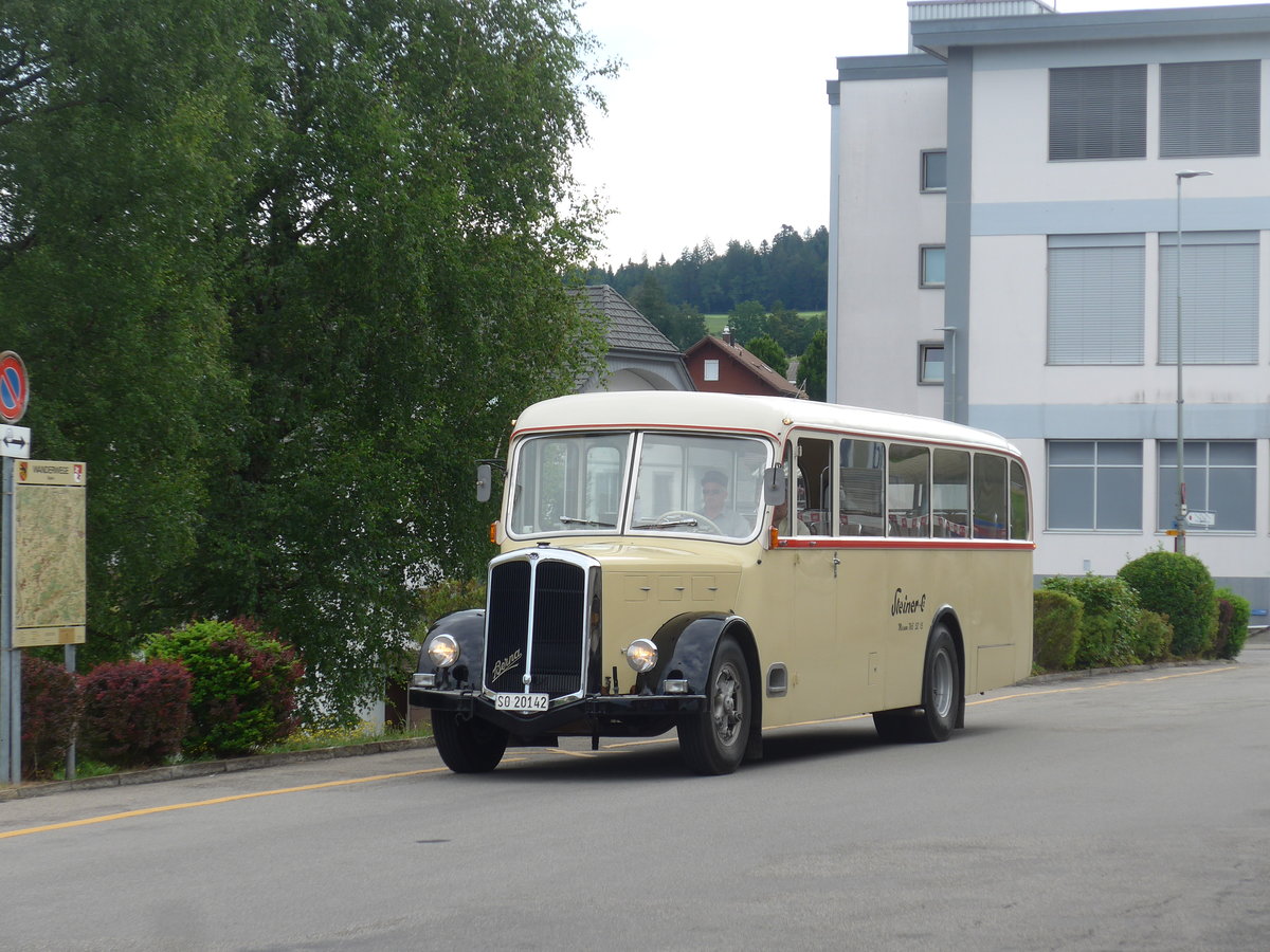 (207'442) - Steiner, Messen - SO 20'142 - Berna/Hess (ex B�rtschi, Biberen) am 7. Juli 2019 beim Bahnhof Biglen