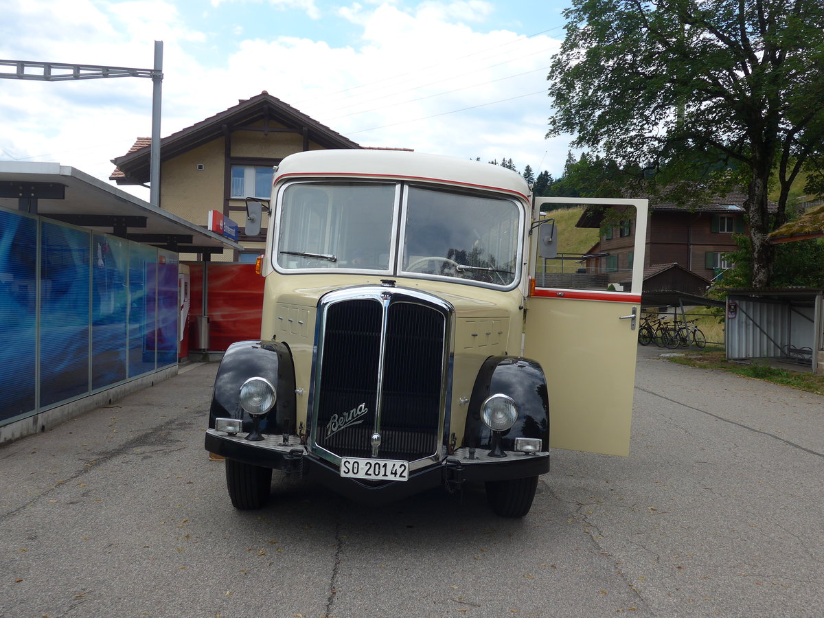 (207'465) - Steiner, Messen - SO 20'142 - Berna/Hess (ex B�rtschi, Biberen) am 7. Juli 2019 beim Bahnhof Emmenmatt
